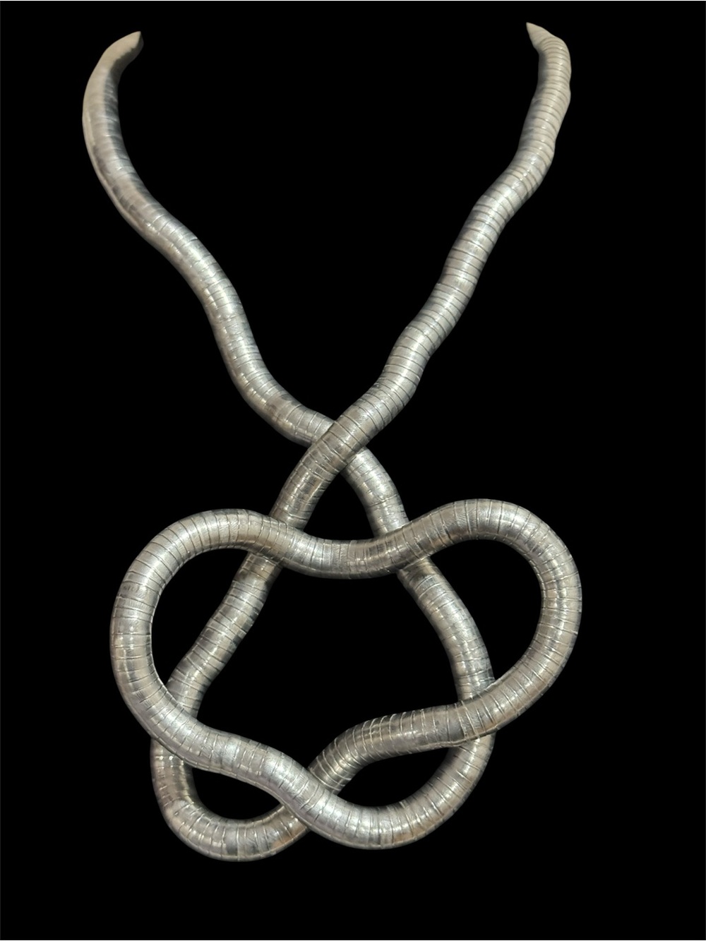 Vintage Bendable Snake Coil Necklace Pewter